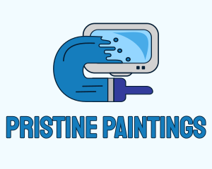 Digital Computer Painting logo design