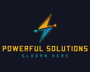  Voltage Electric Plug logo design