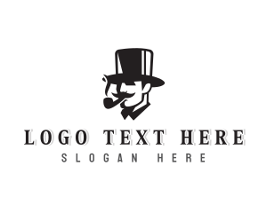 Hat Gentleman Smoking Pipe logo