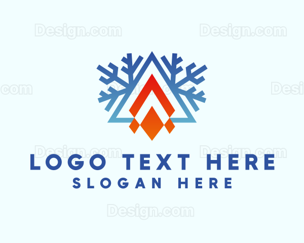 Ice Snowflake Campfire Logo