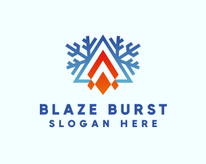 Ice Snowflake Campfire logo design