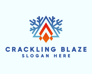 Ice Snowflake Campfire logo design