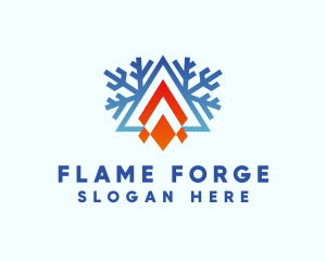 Ice Snowflake Campfire logo design