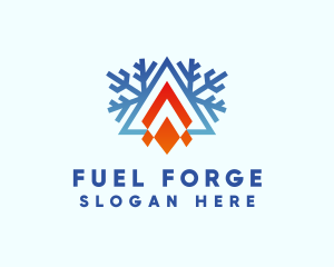 Ice Snowflake Campfire logo design