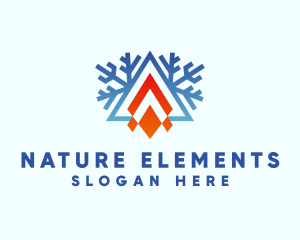 Ice Snowflake Campfire logo design