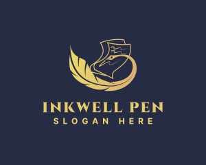 Feather Writing Pen logo design