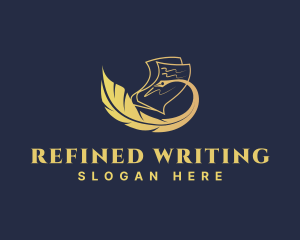 Feather Writing Pen logo design