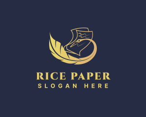 Feather Writing Pen logo design