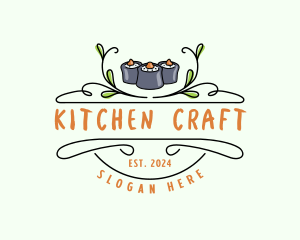 Sushi Kitchen Cuisine logo design