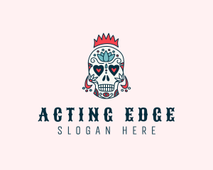 Festive Skull Crown  logo design