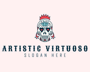 Festive Skull Crown  logo design