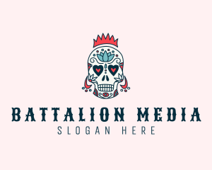 Festive Skull Crown  logo design