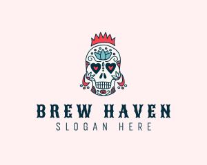 Festive Skull Crown  logo design