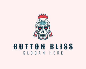 Festive Skull Crown  logo design