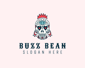 Festive Skull Crown  logo design