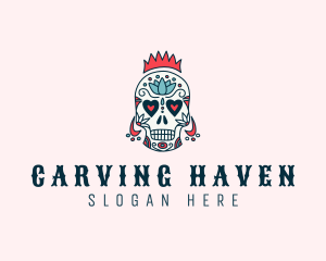 Festive Skull Crown  logo design