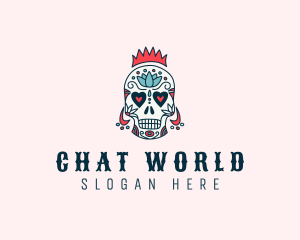 Festive Skull Crown  logo design