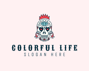 Festive Skull Crown  logo design