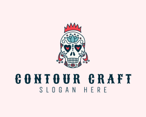 Festive Skull Crown  logo design