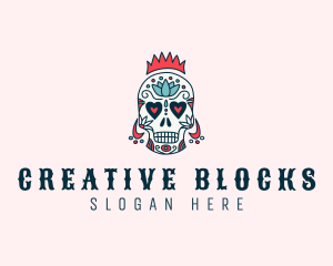 Festive Skull Crown  logo design