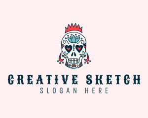 Festive Skull Crown  logo design