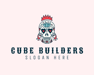 Festive Skull Crown  logo design