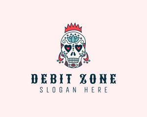 Festive Skull Crown  logo design