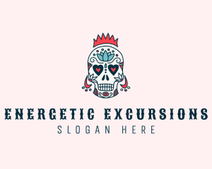 Festive Skull Crown  logo design