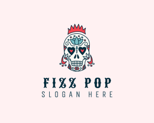 Festive Skull Crown  logo design