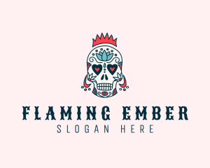 Festive Skull Crown  logo design