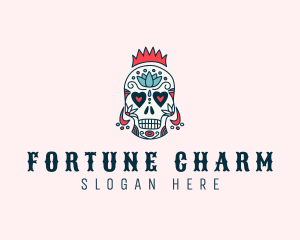 Festive Skull Crown  logo design