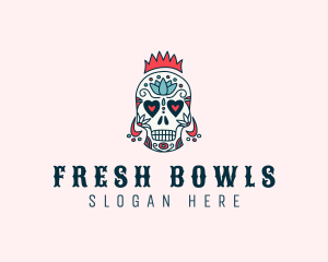 Festive Skull Crown  logo design