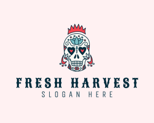 Festive Skull Crown  logo design