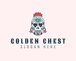 Festive Skull Crown  logo design