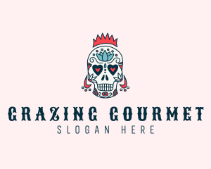 Festive Skull Crown  logo design