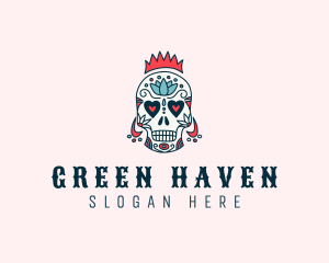 Festive Skull Crown  logo design