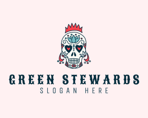 Festive Skull Crown  logo design