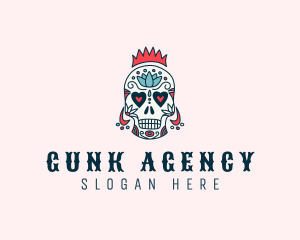 Festive Skull Crown  logo design