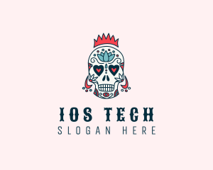 Festive Skull Crown  logo design