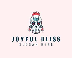 Festive Skull Crown  logo design