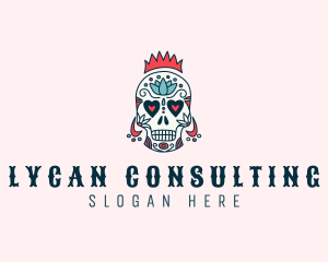 Festive Skull Crown  logo design