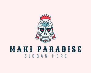 Festive Skull Crown  logo design