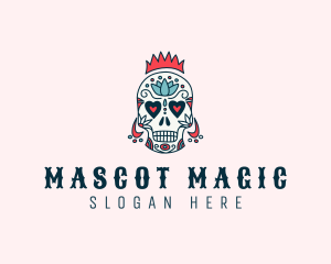 Festive Skull Crown  logo design