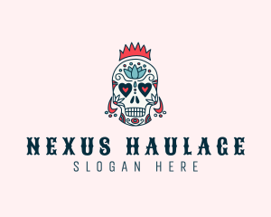 Festive Skull Crown  logo design