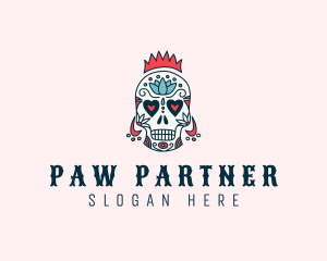 Festive Skull Crown  logo design