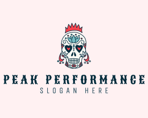 Festive Skull Crown  logo design