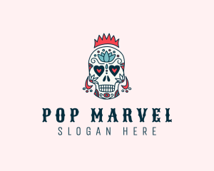 Festive Skull Crown  logo design