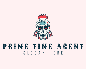 Festive Skull Crown  logo design