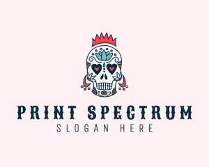 Festive Skull Crown  logo design