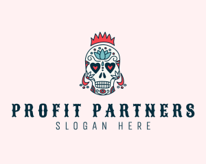 Festive Skull Crown  logo design